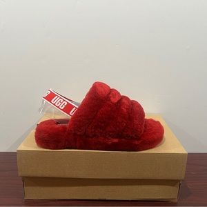 Ugg, Fluff Yeah Slide, 1095119, Ribbon Red